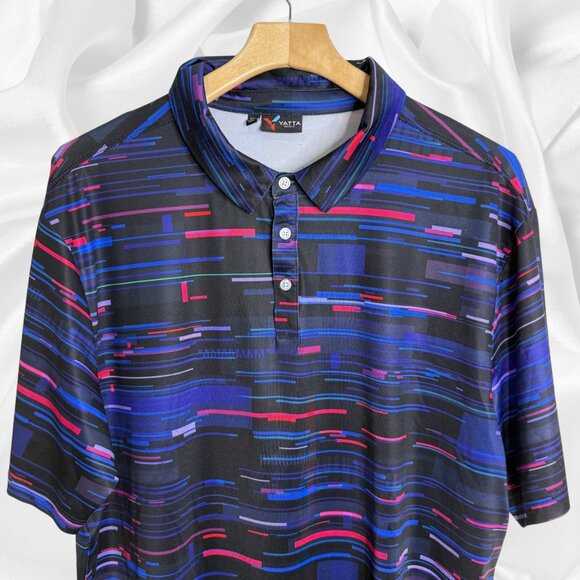 Yatta Golf Men’s Performance Polo Shirt Multicolor Abstract Print Size XL - Picture 2 of 5